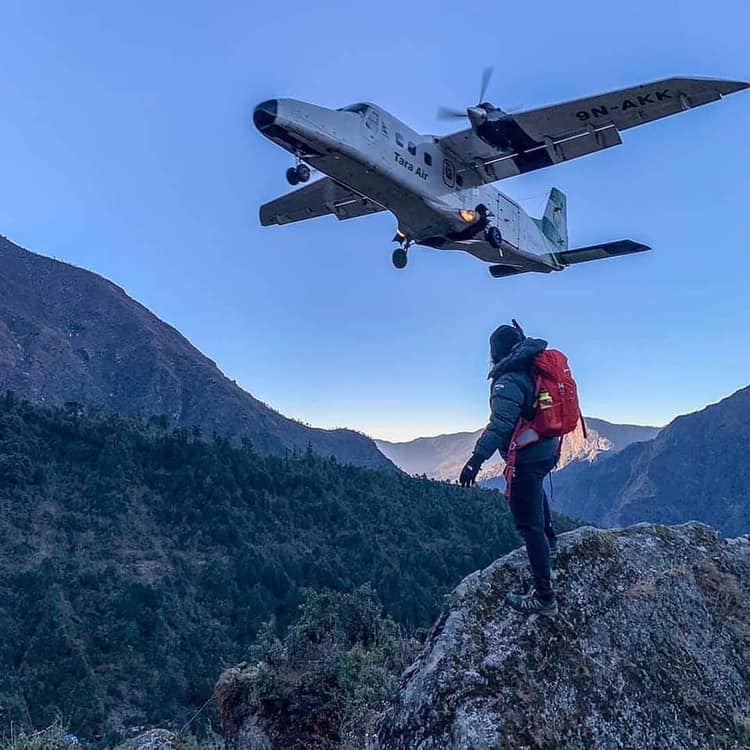 A picture of a guy hiking