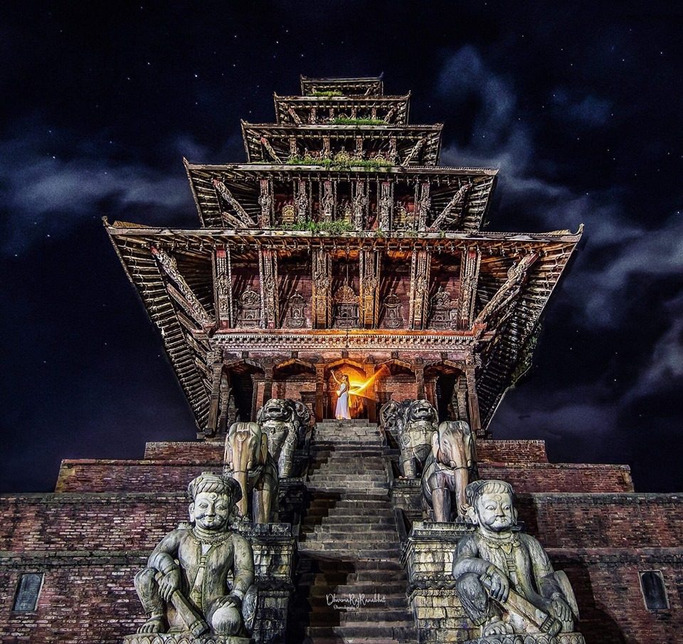 A picture of Nyatpola temple in Bhaktapur Durbar square