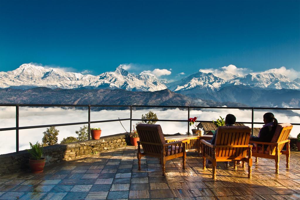 A view of Himalayas from a hotel in Nagarkot